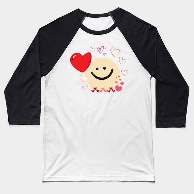 Love from cute smiley face cartoon. Baseball T-Shirt by Nano-none